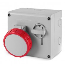 Розетка наружн.уст.с МЕХ-ОЙ блокиров.и ВЕРХНИМ располож. разъема IP67 16А 3P+E 400В  DIS5051686  DKC