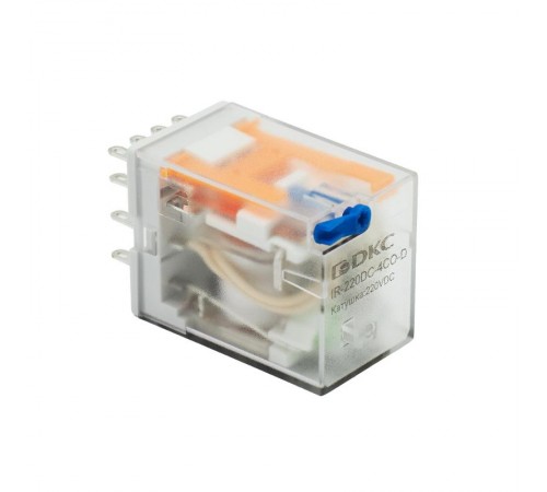 Одиночное реле, 4 перекидных контакта, 220 В DC  IR-220DC-4CO-D  DKC