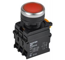 Кнопка с подсветкой d=22мм 1NO+1NC красная MASTER  MI-BT60-11D-3-12-K04  IEK