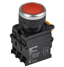 Кнопка с подсветкой d=22мм 1NO+1NC красная MASTER  MI-BT60-11D-3-12-K04  IEK