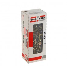 Саморезы универсальные 25х4,5 мм (200 шт) желтые - коробка с окном ( 0,368 кг)  102251  Tech-KREP