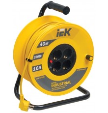 Катушка УК40 с т/з 4 места 2Р+PЕ/40м 3х1,5 мм2 "Industrial"  WKP15-16-04-40  IEK