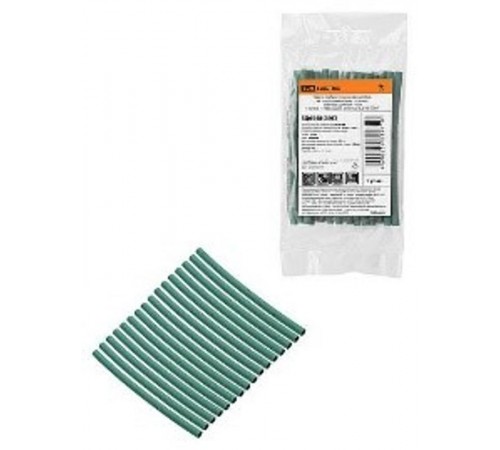 Набор трубок термоусаживаемых, не поддерживающих горение, клеевых, длиной 10 см ТТкНГ(3:1) "Моноцвет, зелёный 3,2/1,0 "  SQ0548-2603  TDM