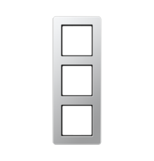 Рамка для вертикальной и горизонтальной установки, 3 поста; термопласт; алюминий; A FLOW  AF583BFAL  Jung