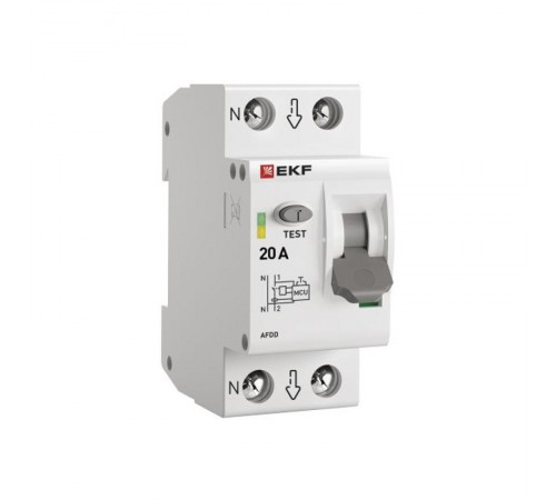 Устройство защиты от дугового пробоя (УЗДП) 2P 20А EKF PROxima  afdd-2-20-pro  EKF