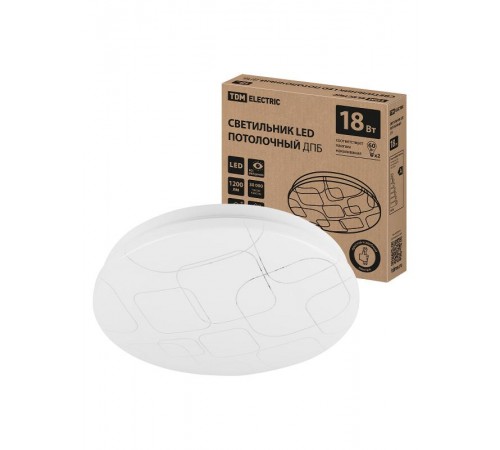 Светильник LED потолочный ДПБ 03, 18 Вт, 6000 К, Геометрия,  SQ0329-9012  TDM