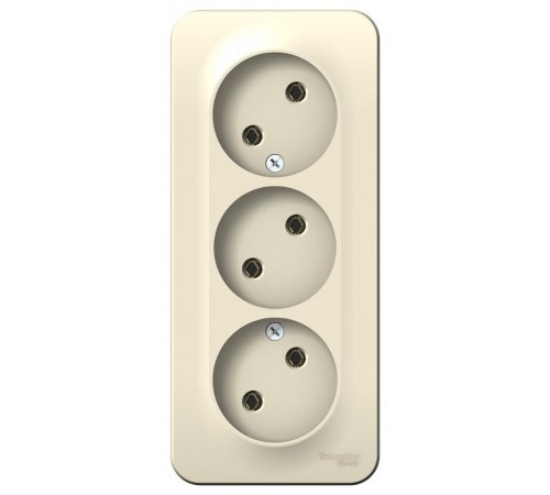 Blanca Молочный О/У с изолирующей пластиной Розетка 3-ая без заземления без шторок 16А, 250В  BLNRA000312  SE