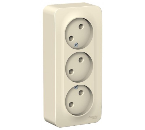 Blanca Молочный О/У с изолирующей пластиной Розетка 3-ая без заземления без шторок 16А, 250В  BLNRA000312  SE