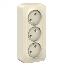 Blanca Молочный О/У с изолирующей пластиной Розетка 3-ая без заземления без шторок 16А, 250В  BLNRA000312  SE