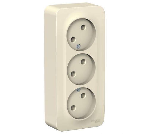 Blanca Молочный О/У с изолирующей пластиной Розетка 3-ая без заземления без шторок 16А, 250В  BLNRA000312  SE