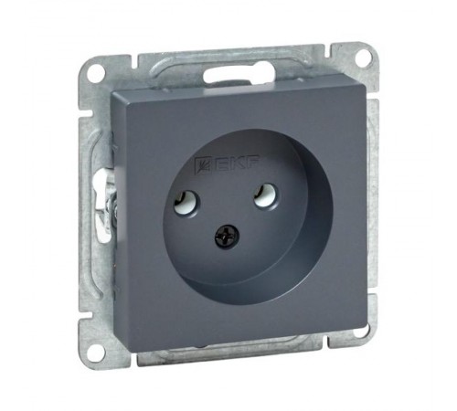 Механизм розетки, 16А, без заземления, без шторок, графит Эпика  UP1-SOG-100 EKF