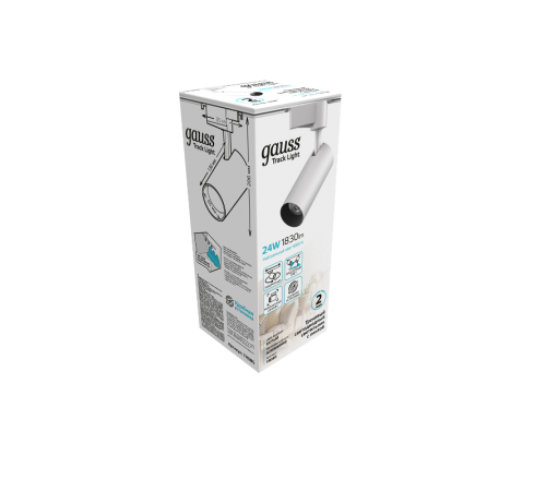 Светильник светодиодный трековый цилиндр 24W 1830lm 4000K 180-220V IP20 65*206мм белый линза 36  TR085  Gauss