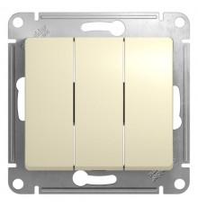 Glossa Бежевый Выключатель 3-клавишный, сх.3, 10АХ  GSL000231  SE