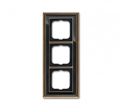 Рамка 3-постовая, серия Династия, Латунь античная, черное стекло  1754-0-4587   2CKA001754A4587  ABB