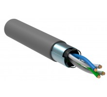 Кабель связи витая пара F/UTP, кат.5E 2х2х24AWG solid, PVC, 500м, серый  LC1-C5E02-311  ITK