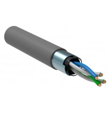 Кабель связи витая пара F/UTP, кат.5E 2х2х24AWG solid, PVC, 500м, серый  LC1-C5E02-311  ITK