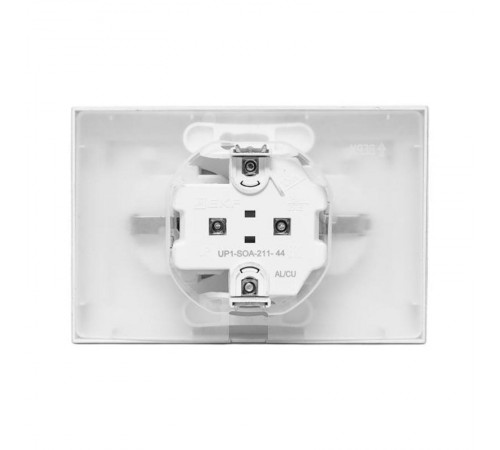 Механизм розетки двойной, 16А, IP44, с заземлением, со шторками, с рамкой, с крышками, алюминий Эпика EKF  UP1-SOA-211-44  EKF