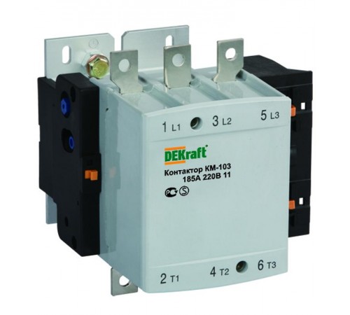 Контактор 185А 380В АС3 1НО+1НЗ КМ-103   22155DEK  DEKraft