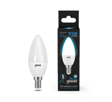 Лампа светодиодная Свеча 9.5W 950lm 6500К E14 LED 1/10/100  103101310  Gauss