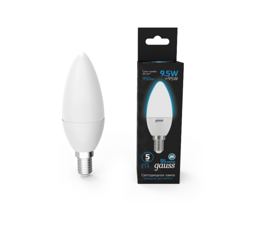 Лампа светодиодная Свеча 9.5W 950lm 6500К E14 LED 1/10/100  103101310  Gauss