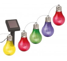 Светильник садовая гирлянда 10 подсвечиваемых светодиодами лампочек ERAGS024-03 длина 3,8 м, IP44 питание от солнечной батареи  Б0038505  ЭРА