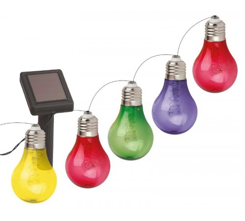 Светильник садовая гирлянда 10 подсвечиваемых светодиодами лампочек ERAGS024-03 длина 3,8 м, IP44 питание от солнечной батареи  Б0038505  ЭРА