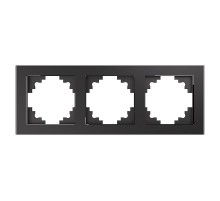 Рамка горизонтальная 3-местная, серия Катрин, GFR00-7003-06, графит  39541  STEKKER