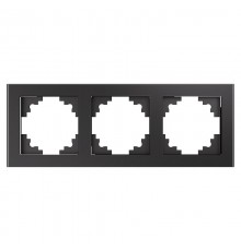 Рамка горизонтальная 3-местная, серия Катрин, GFR00-7003-06, графит  39541  STEKKER