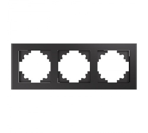 Рамка горизонтальная 3-местная, серия Катрин, GFR00-7003-06, графит  39541  STEKKER