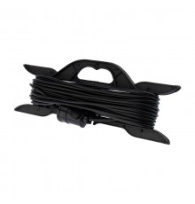 Удлинитель-шнур на рамке ПВС 2х0.75, 20 м, б/з, 6 А, 1300 Вт, IP20, черный (Сделано в России)  11-7102  PROconnect