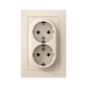 AtlasDesign Бежевый Розетка 2-ая с заземлением, 16А, (в сборе с рамкой)  ATN000224  SE