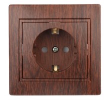 1-206-10 Intro Розетка 2P+E Schuko со шторками, 16А-250В, IP20, СУ, Plano, венге  Б0030076  Intro