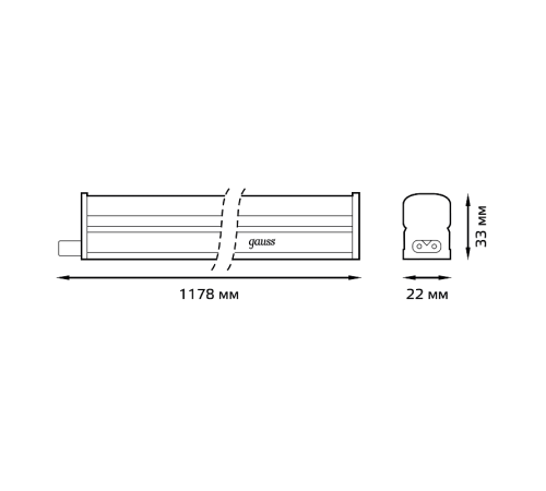 Светильник светодиодный линейный матовый TL Elementary 14W 4000K 1178х22х33, 990лм 1/25  130411214  Gauss