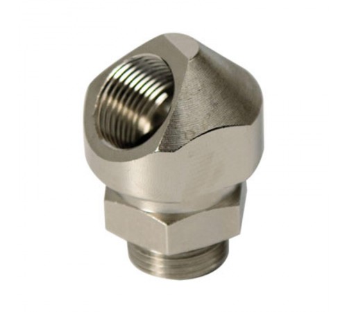 Поворотный адаптер 45? M32x1,5, IP68/IP67 никелированная латунь  6028-32GR  DKC