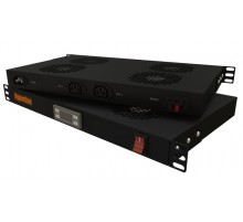 Hyperline TRFA-WB-MICR-4F-RAL9004 Модуль вентиляторный 19", 1U, глубиной 290мм, с термостатом   506150  Hyperline