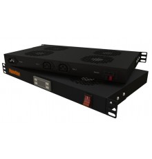 Hyperline TRFA-WB-MICR-4F-RAL9004 Модуль вентиляторный 19", 1U, глубиной 290мм, с термостатом   506150  Hyperline