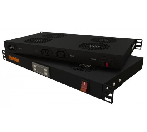 Hyperline TRFA-WB-MICR-4F-RAL9004 Модуль вентиляторный 19", 1U, глубиной 290мм, с термостатом   506150  Hyperline