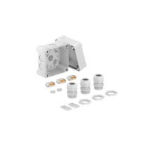 Распределительная коробка X02, IP 67, 95х95х72 мм, с безвинтовой клеммой и 3-я кабельными вводами  2005244  OBO Bettermann