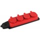 K-4e-RED-IP44 ЭРА Колодка каучуковая с/з 4гн 16A IP44 красная  Б0044553  ЭРА