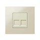Simon 27 Адаптер со шторками на 2 коннектора AMP (UTP, FTP, RJ12), широкий модуль, S27, слоновая кость  27486-32  Simon