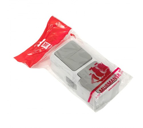 Мурманск Блок  розетка 1-м 16А с заземлением с крышкой + 2-кл выключатель IP54 серый EKFEFRV16-052-30-540EKF