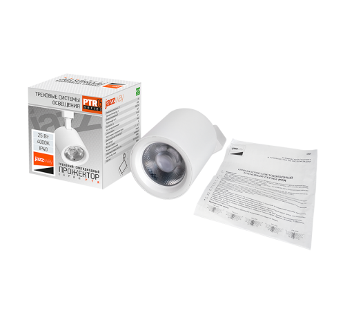 Светильник светодиодный трековый однофазный PTR 0525 25w 4000K 24° WH (белый) IP40  5010635  Jazzway