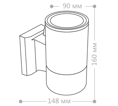 Светильник архитектурный настенный DH0701 230V без лампы E27, 160*155*90 черный, ДЛЯ ЛАМП R63, G45  06296  FERON