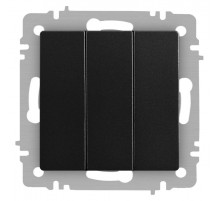 Выключатель Intro Accent 6-106-05 тройной, 10А-250В, IP20, СУ, AL/CU, антрацит  Б0063540  Intro