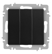Выключатель Intro Accent 6-106-05 тройной, 10А-250В, IP20, СУ, AL/CU, антрацит  Б0063540  Intro