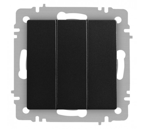Выключатель Intro Accent 6-106-05 тройной, 10А-250В, IP20, СУ, AL/CU, антрацит  Б0063540  Intro