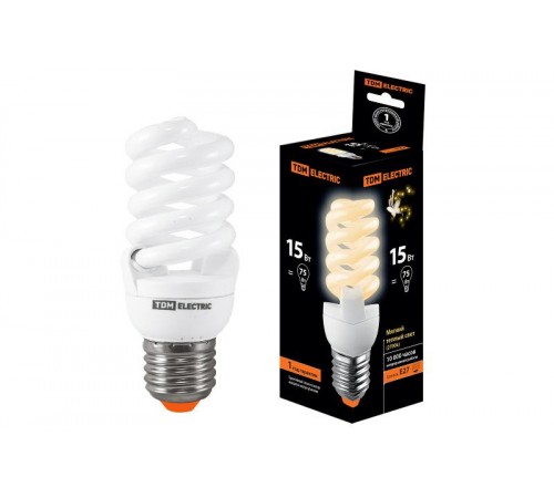 Лампа энергосберегающая КЛЛ-FSТ2-15 Вт-2700 К-Е27 (42х103 мм)  SQ0323-0063  TDM