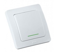 Выключатель скрытой установки, одноклавишный, с индикацией, цвет белый  ВС16-312  HEGEL