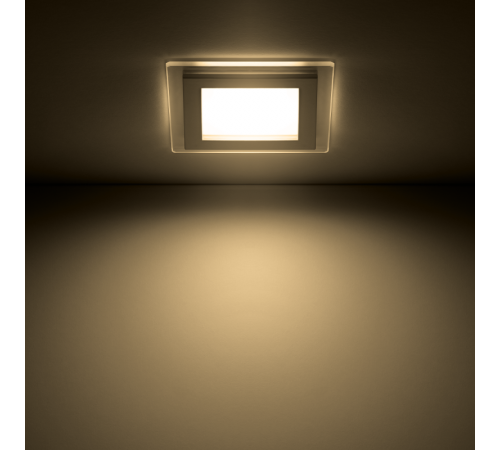 Светильник светодиодный встраиваемый квадратный с декоративным стеклом 6W 3000K 1/40  948111106  Gauss