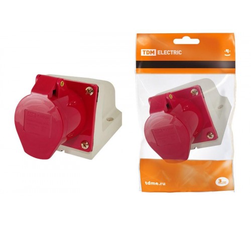 Розетка 124 стационарная 3Р+РЕ 32А 380В IP44   SQ0602-0005  TDM